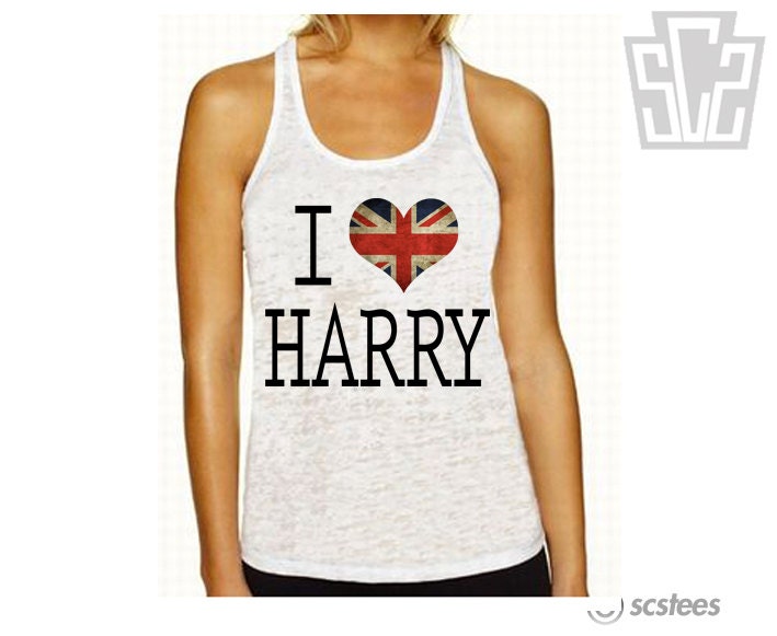 I Love Harry Styles Tank Top x Singlet - 1D, England Flag, One Direction Clothing - 060