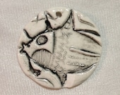 Kiss a Fish Guy Ceramic Pendant Steampunk Beach Bohemian