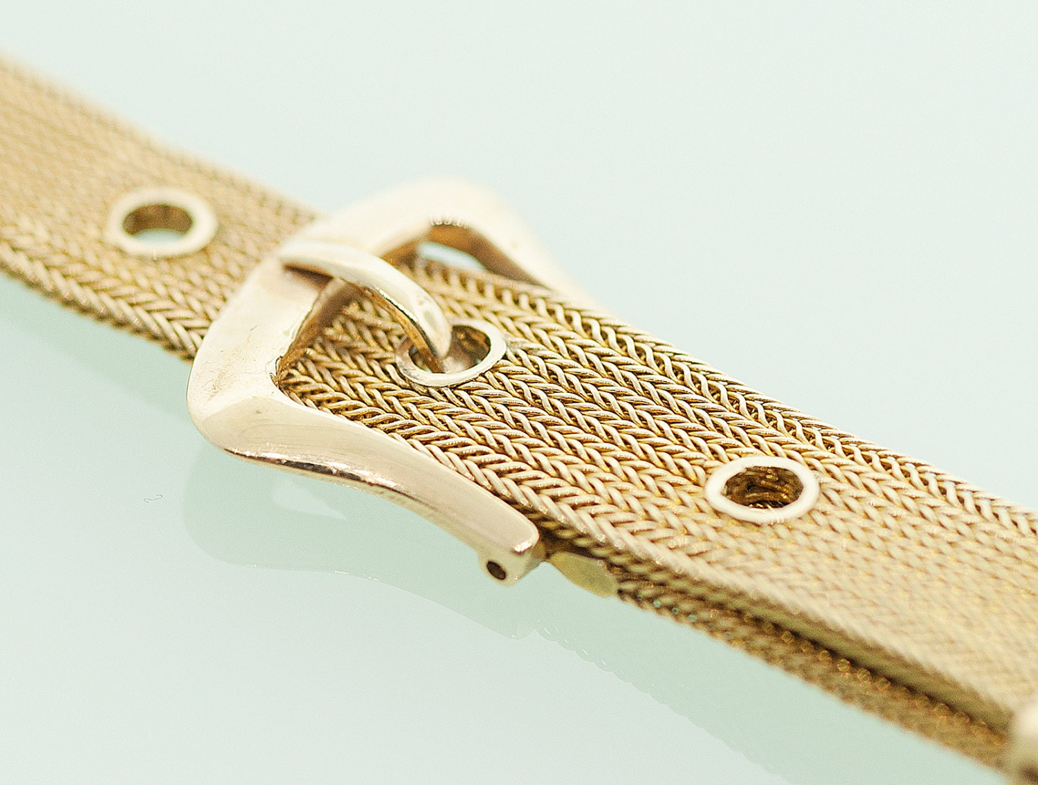 Vintage 14K Gold Mesh Ladies Watchband