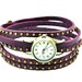 Vintage Style Rivet Wrist Watch Purple Leather Bracelet  Wrap Watch, Handmade Women's Watch, Rivet Watch, Everyday Bracelet  RZ0253