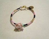 Soft pink rose dainty bracelet