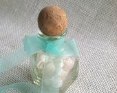 Empty Recycled Hand-Blown Patron Bottle/Repurposed Seashell Collection/Beach Cottage Decor