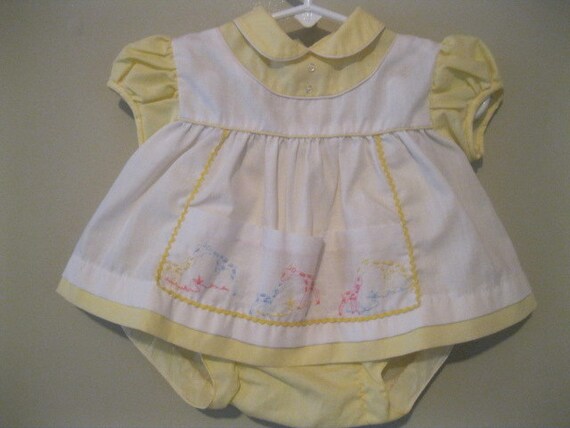 Vintage+Diapers+And+Plastic+Pants 1980s Vintage girls dress and plastic pants, sweet sunny yellow dress ...