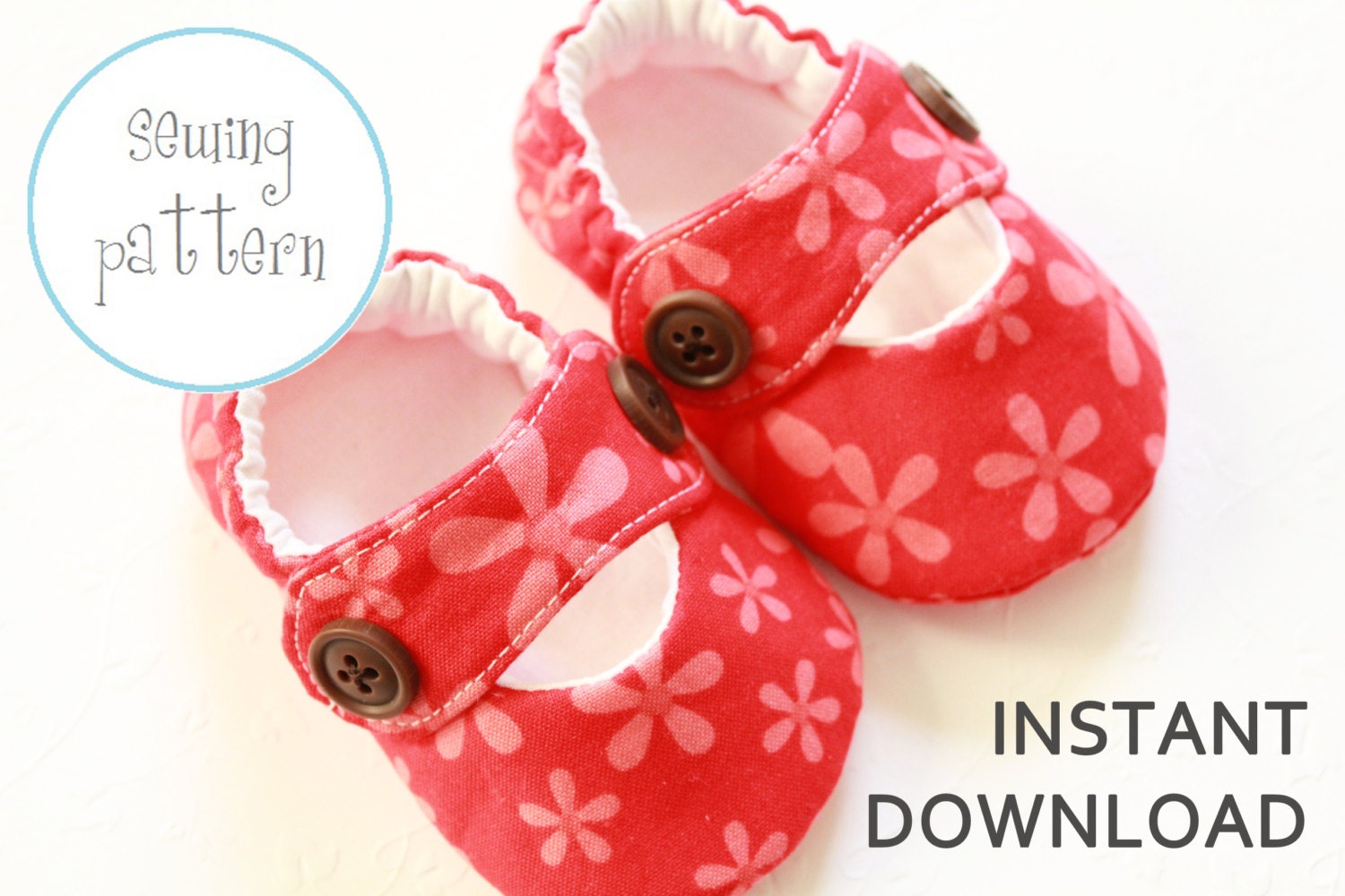 Baby Shoe Pattern - Modern MaryJanes - INSTANT DOWNLOAD