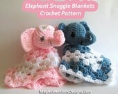 Amigurumi Elephant Blanket Crochet Pattern Snuggle Security Lovey Blankie PDF Instant Download