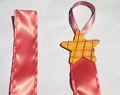 yellow and pink star hair bow hanger- hair clip organizer- heart bow hanger