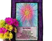 ON SALE Children's Quilted Wall Hanging, Paint on Fabric, Colorful