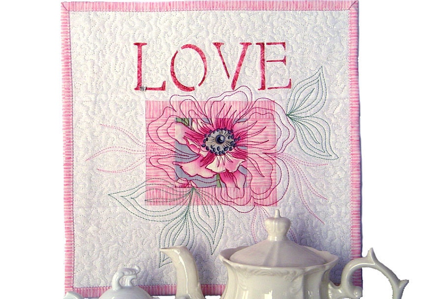 Art Wall Hanigng Quilt, Cottage Chic Wall Decor Under 50