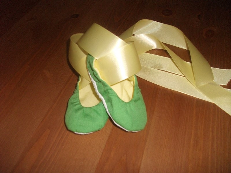Tinkerbell Baby Toddler Ballet Flats Shoes by stickybeebyania