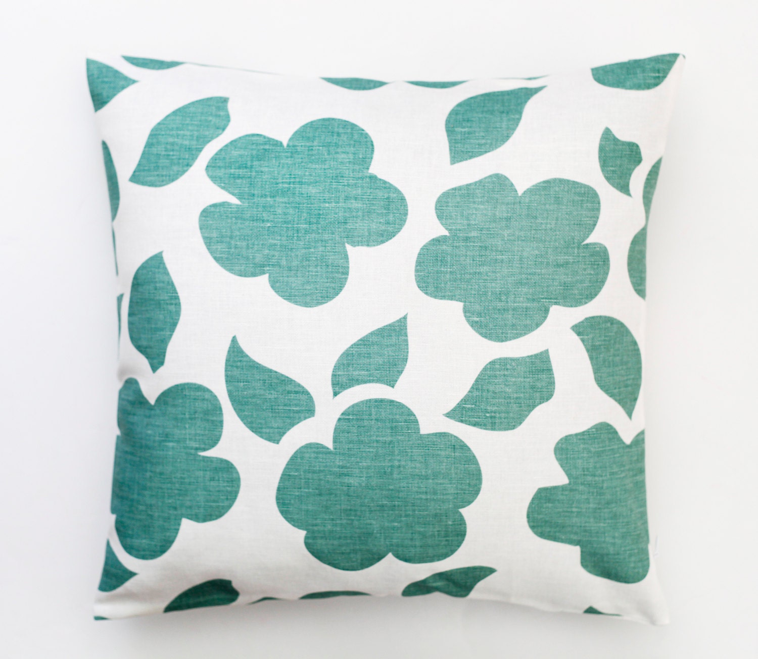 Mint Decorative pillow cover- cotton throw pillows - pastel color floral ornament print cushion case - 16x16