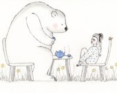 Goldilocks and the bear 8x10 art print popular with children and adults