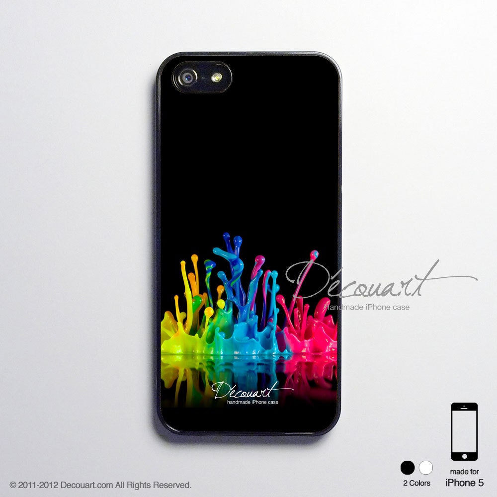 iPhone 5 case, iPhone 5 cover, case for iPhone 5, colourful splash rainbow colour S515