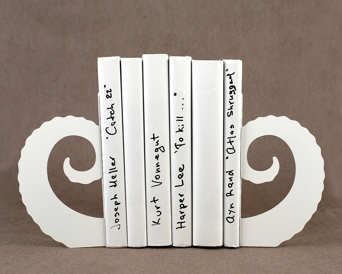 Bookends - Buffalo horns - laser cut for precision sturdy metal bookends