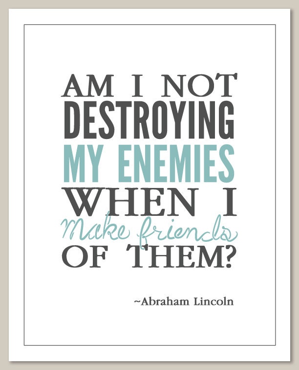 Inspirational Quote-Abraham Lincoln Quote-Printed-Friendship-Type Quote-Text Quote-Typography-Ready To Frame-5x7 Print.