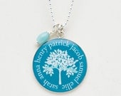 Family Tree Necklace Personalized Names, Colors, Birds New Mom & Mothers Day Gift
