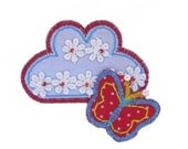 Iron on Applique Butterfly with cloud