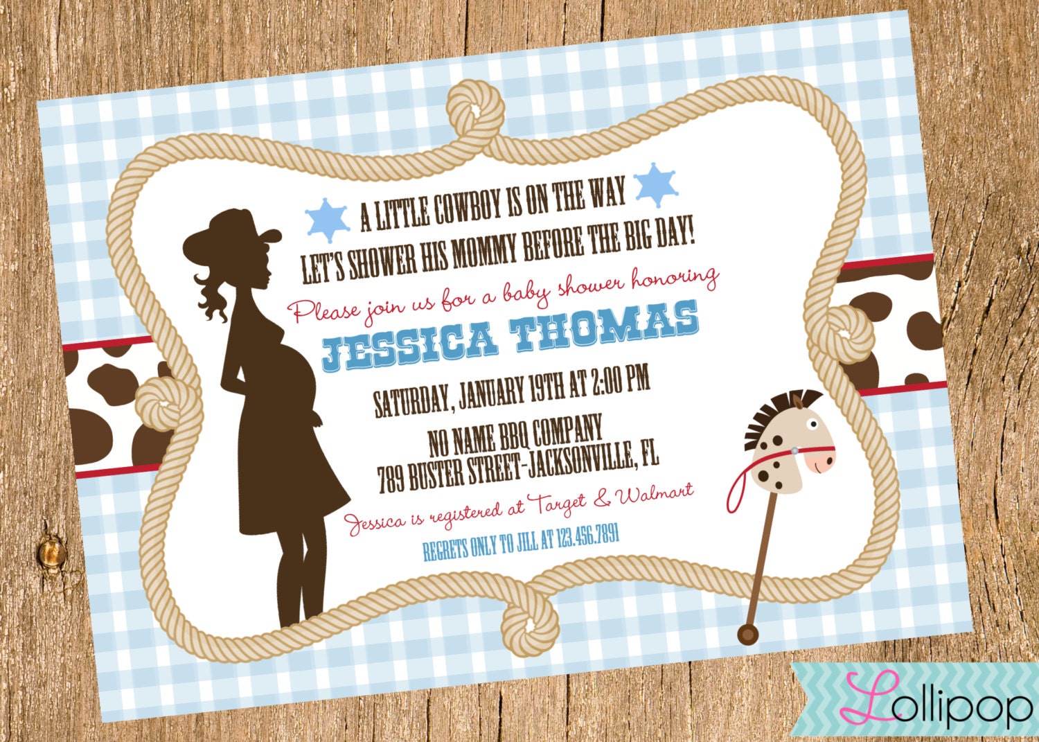 Little Cowboy Baby Shower Printable Invitation, Personalized Cowboy Baby Shower Invite, Western Baby Shower Invite