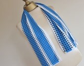 Polka DOT scarf VERA black and BLUE long