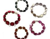 Faceted Acrylic Crystal Beaded Bracelet Red Pink White Gray Brown Fashion Jewelry