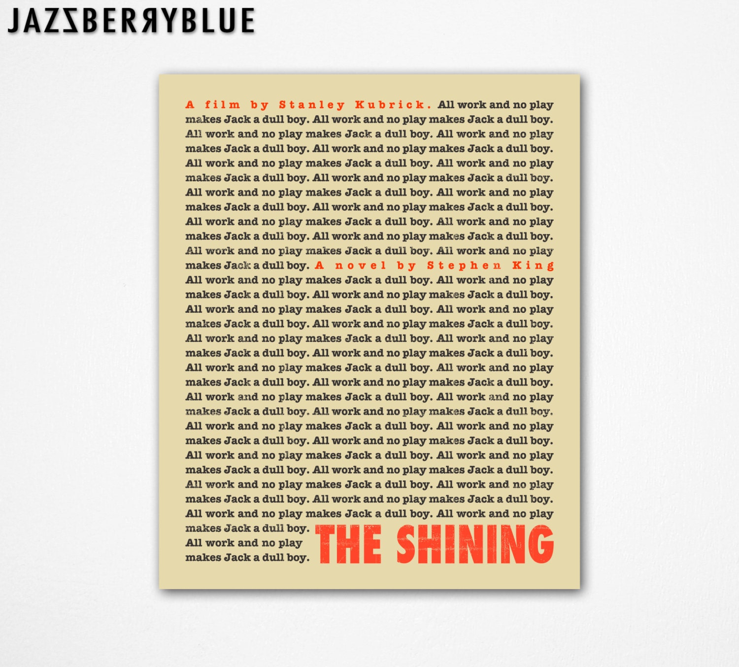 THE SHINING (13x16) GICLEE Fine Art Print, Minimalist Movie Poster Pop Artwork for the home wall decor