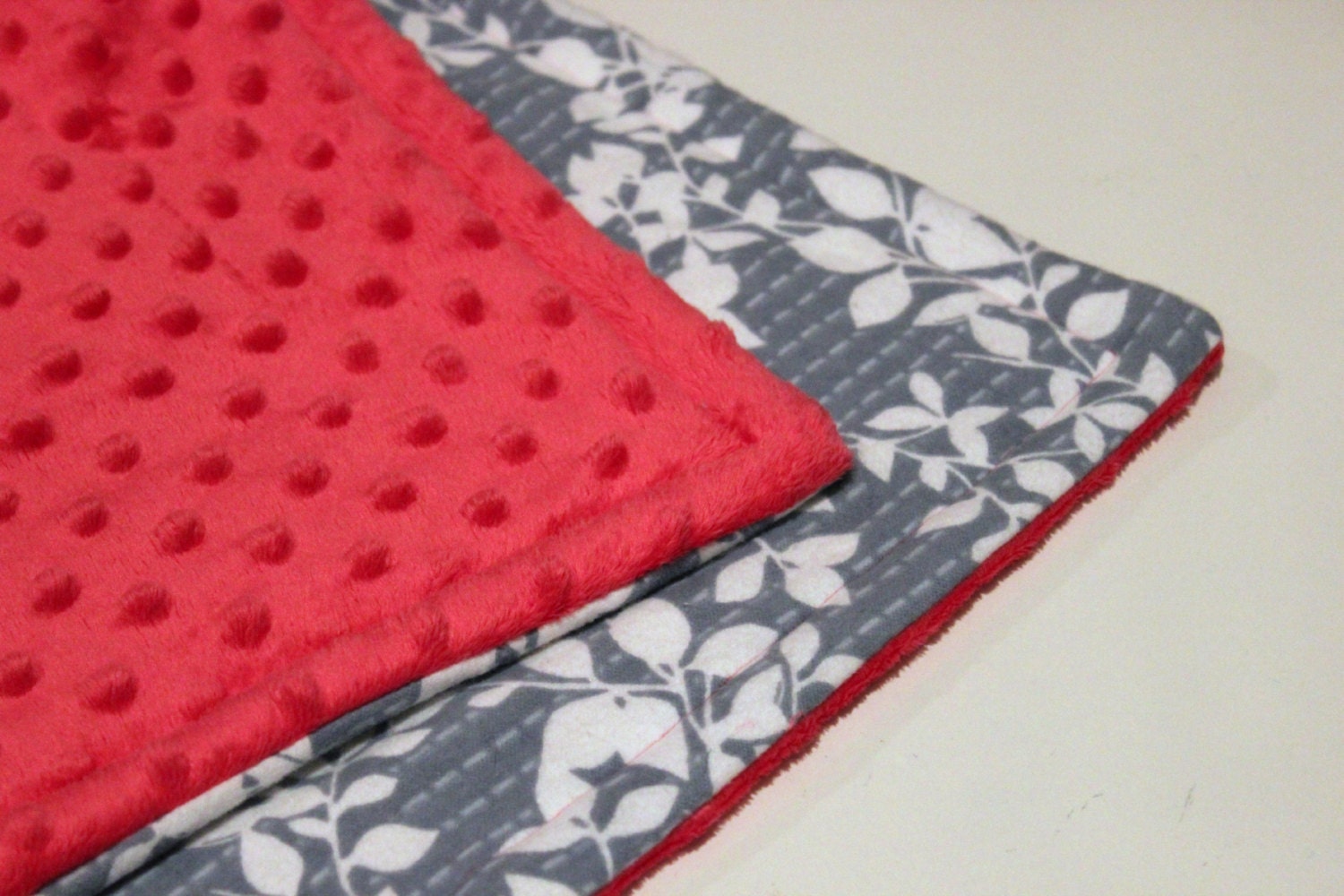 Hot pink and grey baby lovey blanket
