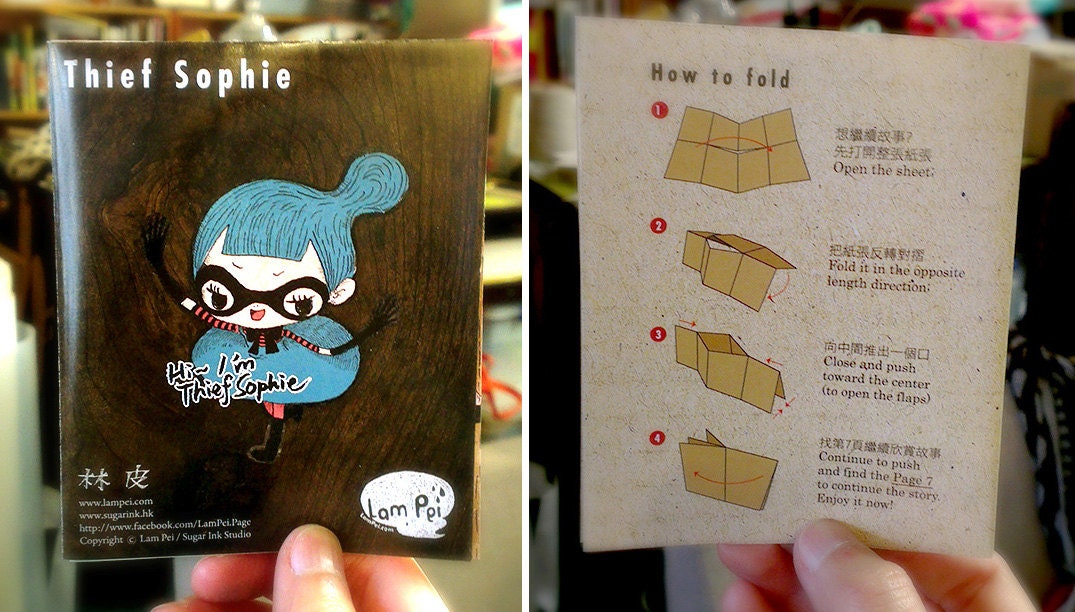 Mini Art Zine - Thief Sophie / with 8 illustration Sticker Labels