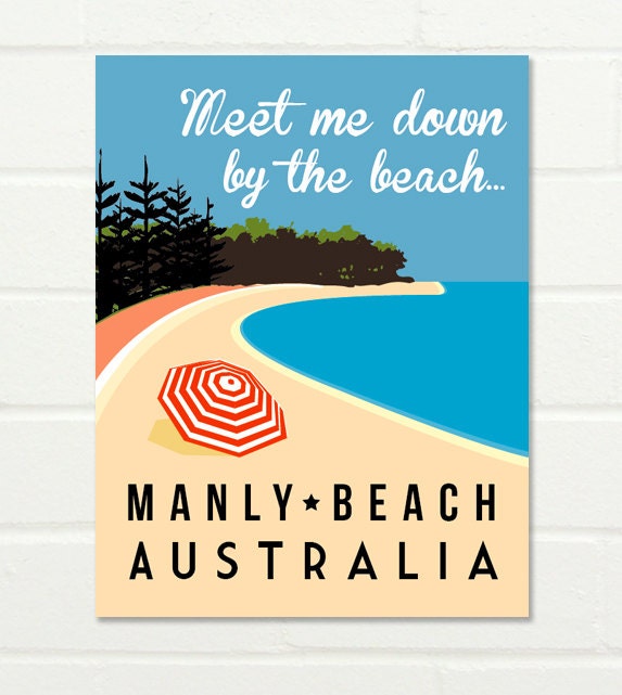Original Art Print "Meet me down by the beach" 8x10
