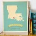 25% OFF SALE Louisiana Roots Map 11x14 Customized Print