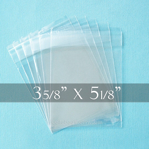 SHIPS MAY 23rd 500 3 5/8 x 5 1/8 Inch Resealable Cello Bags for A1 Cards, Clear Cellophane Plastic Packaging, Acid Free