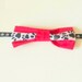 Pet Bow Tie Made to Order - Red with Black & White Paw Print Ribbon and Neck Strap Bichon