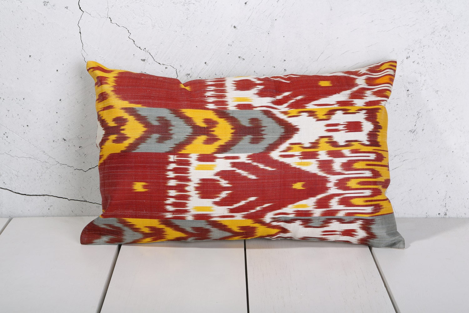 12 x 19 Decorative Pillow Ikat Pillow Throw Pillow Accent Pillow Silk Pillow Cushion -03789-62