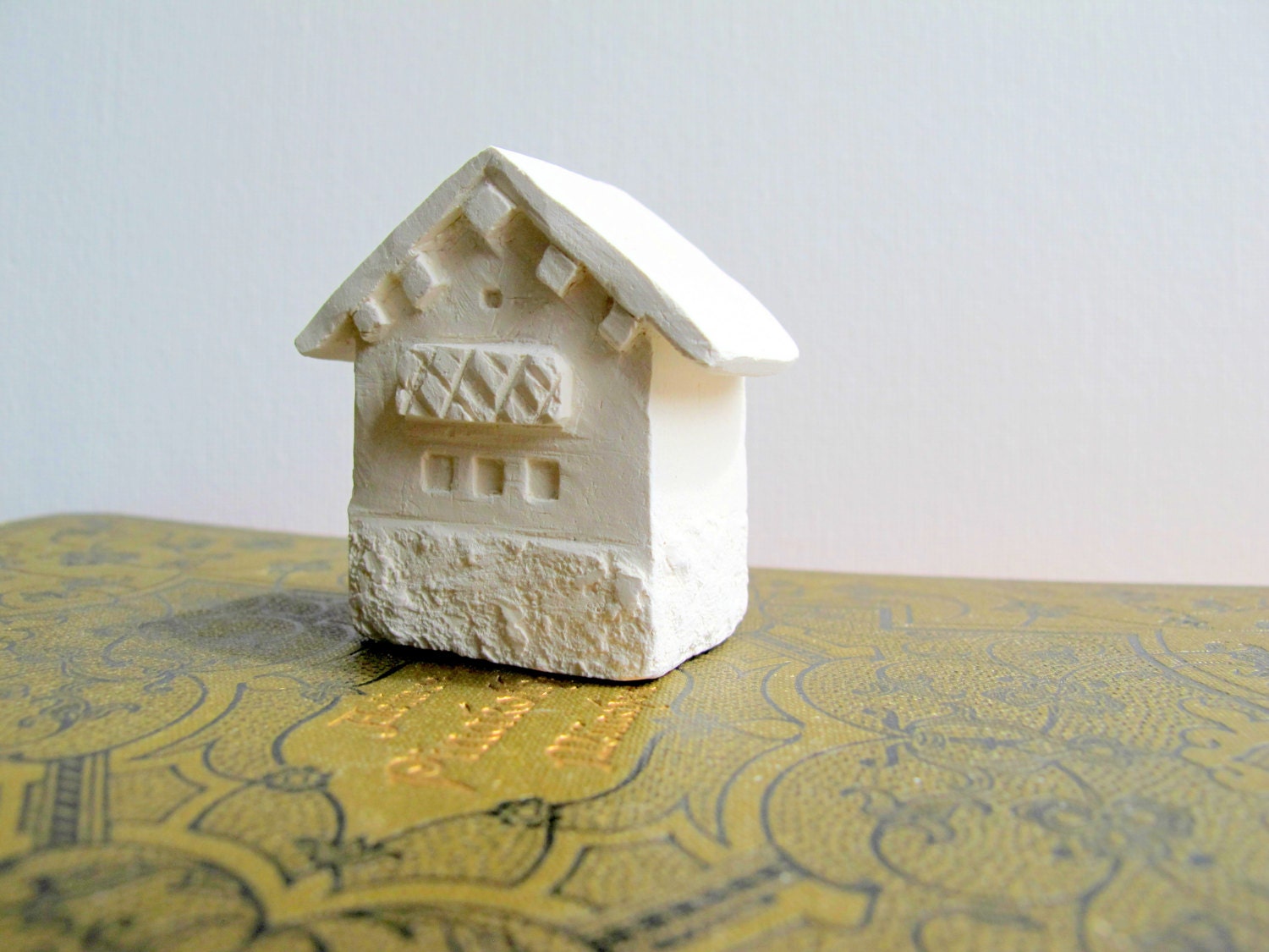 Alpine Chalet -Unglazed Porcelain Miniature House Sculptures