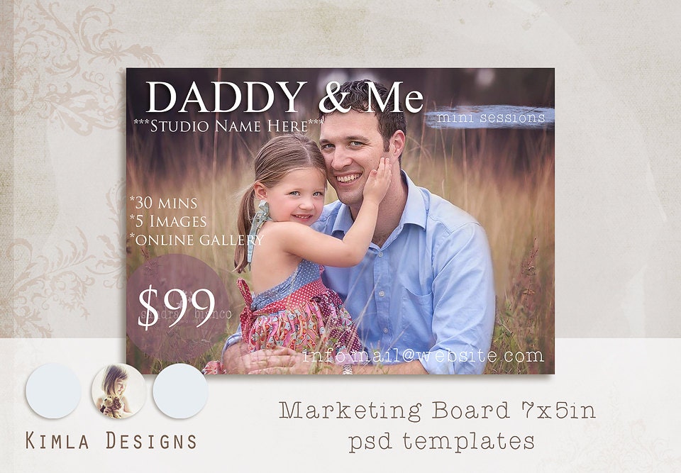 INSTANT DOWNLOAD Fathers Day Magazine Style Marketing Board, 7x5in, psd template