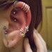 No Piercing Cartilage Ear Cuff for the Upper Ear - piercing imitation - silver plated - Fake piercing.