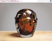 SPRING SALE - Amber blown glass vase by Skrdlovice (Sklo Union)