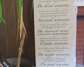 LONG 18x52 Custom Canvas, Mother Theresa, personalized gift, Song lyrics,LOVE letters, Family room Decor