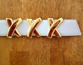 SALE Paloma Picasso Gold Nude X Leather Belt S-M