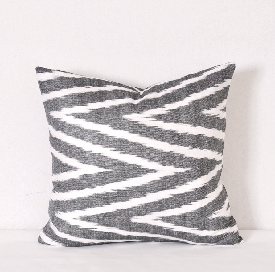 Set of 2 Chevron Ikat pillow covers- Organic Cotton 100%