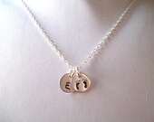 Personalized Baby Footprints Necklace -- Sterling Silver, Mother's Necklace, New Mom, Keepsake, Baby Footprints -- MADE TO ORDER