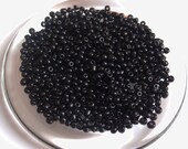 70g Black Opaque Round Glass Seed Beads Size 6/0 4mm