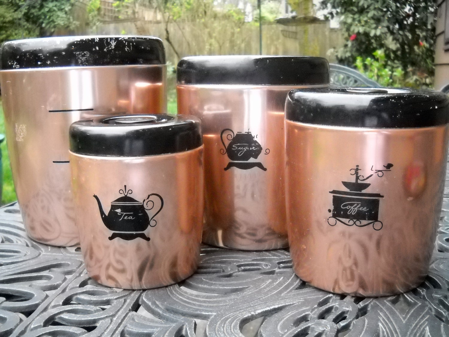 Westbend Canisters, Vintage Pink Copper Set