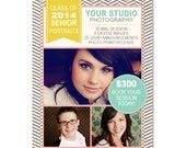INSTANT DOWNLOAD Senior Grad Photography Marketing Board Template - AD119