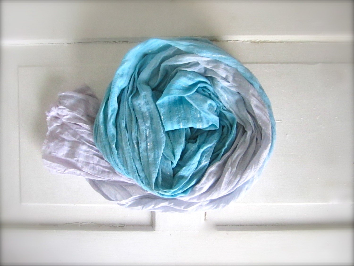 Cotton Hand Dyed Lightweight, Spring Scarf, Summer Scarf, Light Grey, Light Sky Blue,Ombre, Scarf, Shawl, Wrap
