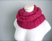 Crochet Hot Pink, Raspberry Pink, Fuchsia, Magenta, Salmon Infinity Scarf, Men's Scarf, Women's Scarf, Unisex Scarf