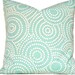 Aqua Pillow Cover Circles Geometric Polka Dots Swirl Decorative 18x18