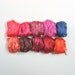3.2 oz ( 90 g) 10 ASSORTED Colors Mulberry Silk Roving Top Fiber FOREST BERRIES pack