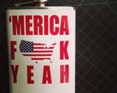 American 'Merica Fuck Yeah USA Stainless Steel Hip Flask America