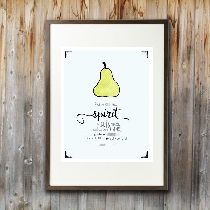 Printable Wall Art: Fruits of the Spirit, Digital, Bible Verse, Christian, Galations, Vintage, Instant Download, 8x10, Home Decor