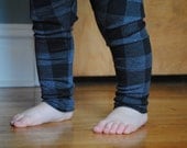 Unisex baby leggings, black and gray plaid