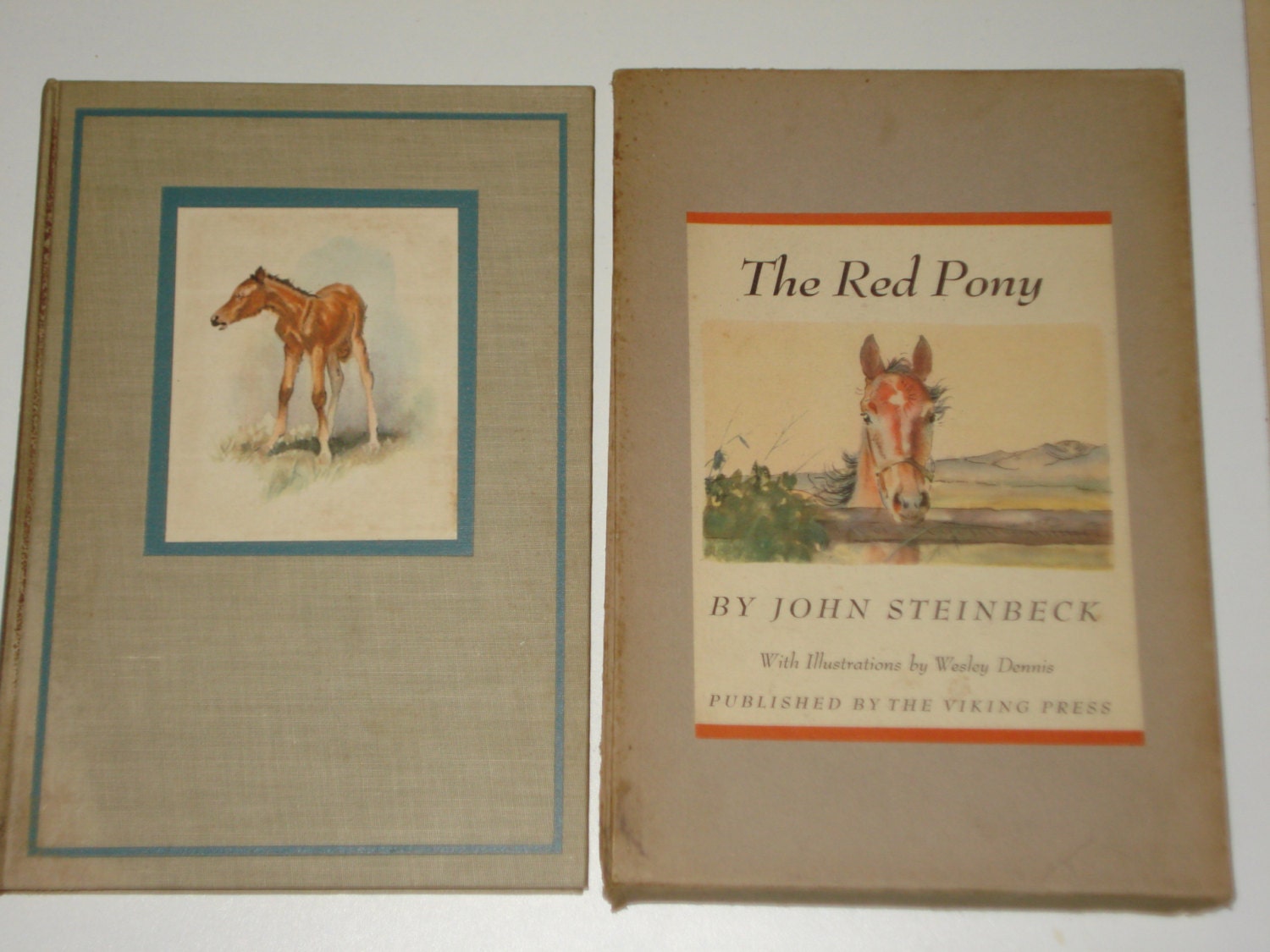 Antique Book - The Red Pony - First Edition- Vintage Hardback Novel 1945 - John Steinbeck